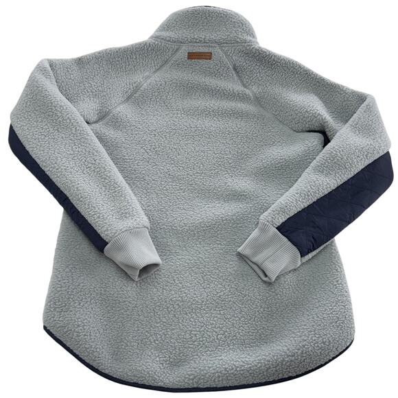 Southern Tide Fleece Pullover Womens Small Gray Blue Quarter Snap Sherpa Pockets - Picture 2 of 7
